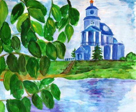 Нарисовать храм Казанской Божьей матери