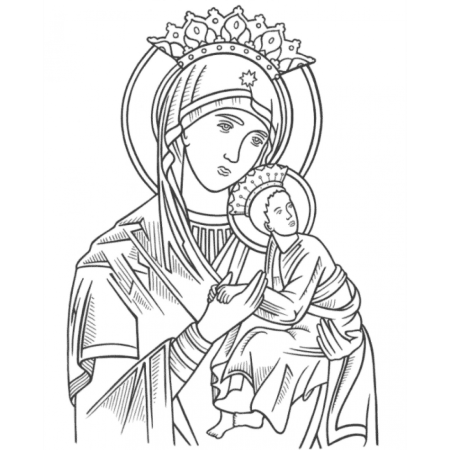 Коневская икона Божией матери прорись