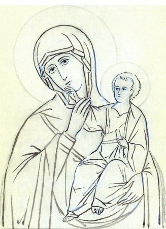 Прорись иконы Казанской