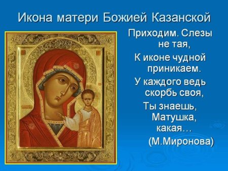 Молитва Казанской иконе Божией матери