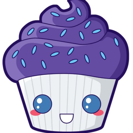 Мультяшный фиолетовый кекс