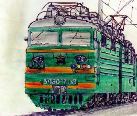 Нарисовать тепловоз