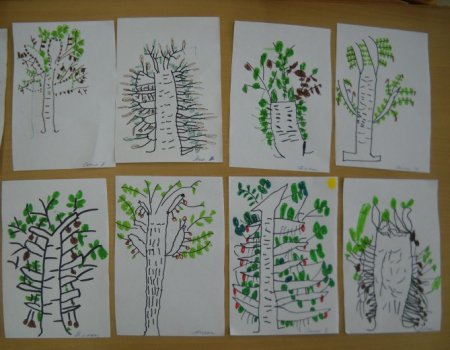 Рисование Березка в средней группе