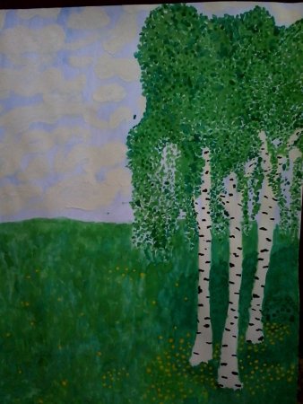Рисование березы в детском саду