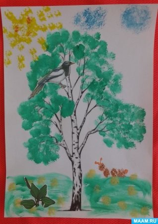 Рисование березы в старшей группе