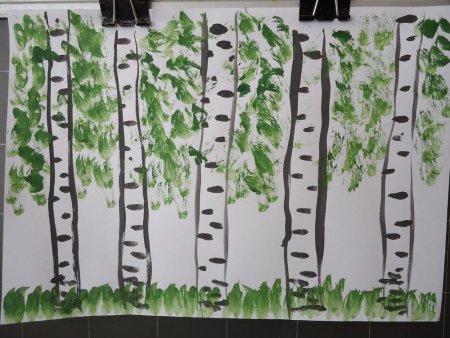 Рисование береза в подготовительной группе