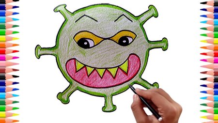 Коронавирус рисунок карандашом