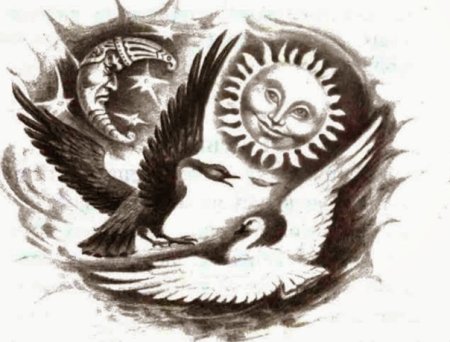 Белобог и Чернобог рисунок детский