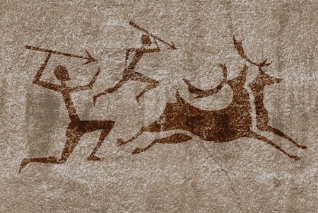 Древние наскальные рисунки людей первобытных людей
