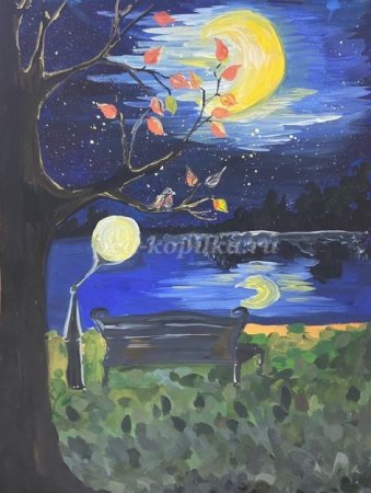 Рисунок вечер по Музыке