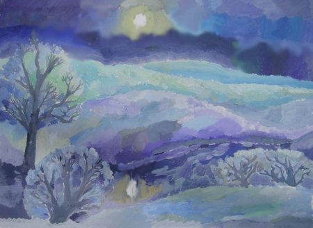 Ниткография «зимний лес»