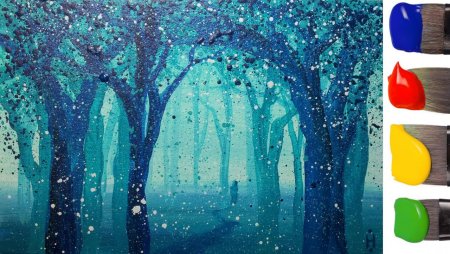 Зимний пейзаж декоративная композиция