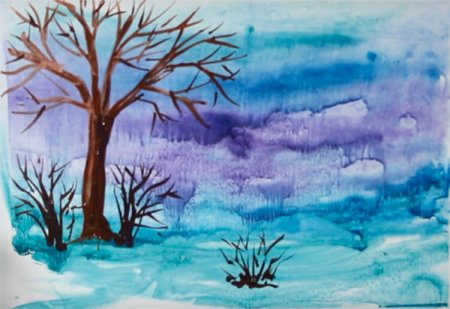 Пейзаж в холодных цветах