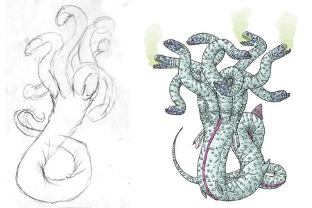 Лернейская гидра нарисовать