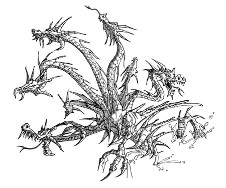 Гидра мифическое существо рисунок