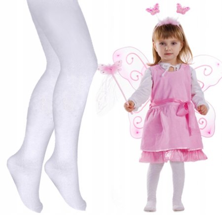 Белые хлопковые колготки детские