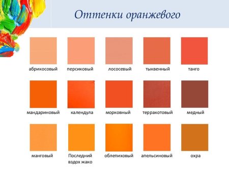 Расцветки оранжевого цвета