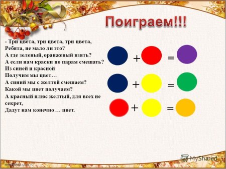 Основные цвета для дошкольников