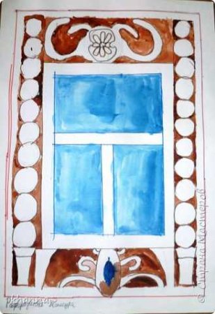 Набросок окна со ставнями