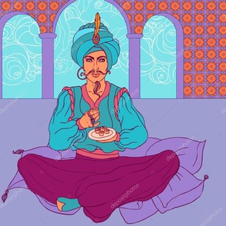 Султан Шахрияр и Шахерезада рисунок для детей