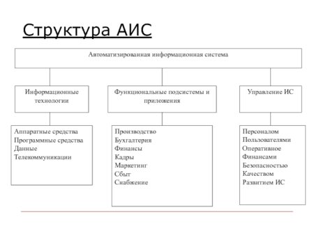 Структурные составляющие АИС организации