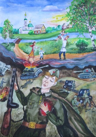 Рисунок на военно патриотическую тему