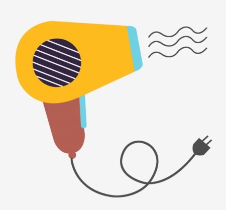 Нарисованный фен для волос