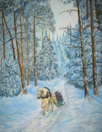 Рисунок зимнего леса для детей