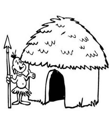 Хижина раскраска для детей