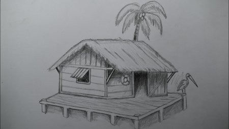 Хижина рисунок карандашом