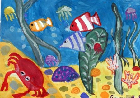 Рисование для детей подводный мир