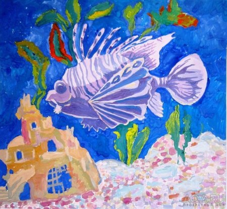 Рисование в подготовительной группе гуашью аквариум