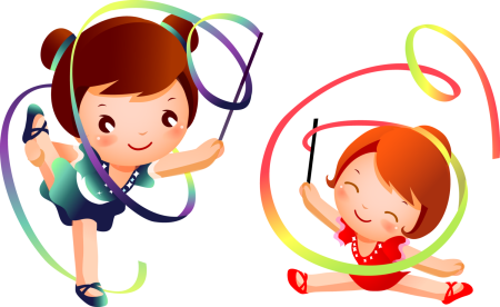 Спортивные дети на прозрачном фоне