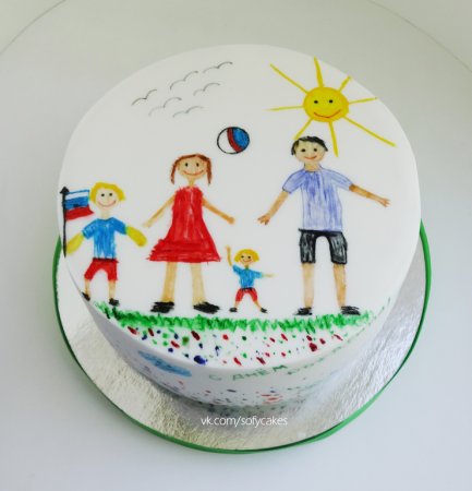 Тортики с изображением семьи