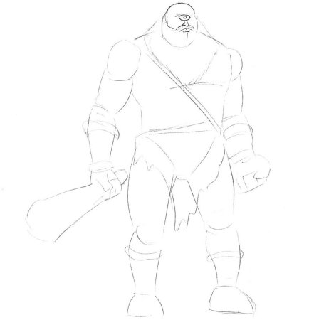 Циклоп рисунок карандашом