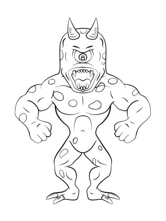 Циклоп великан черно белый