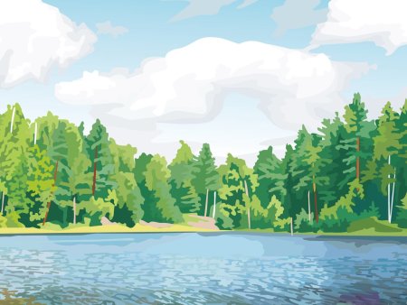 Речка рисунок