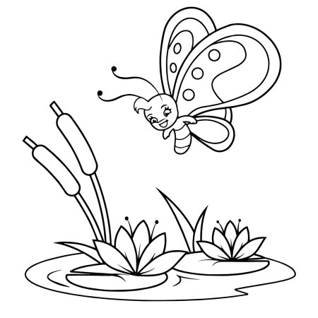 Цветы и бабочки. Раскраска