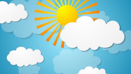 Небо с облачками и солнышком