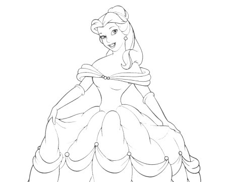 Принцесса Бэль раскраска