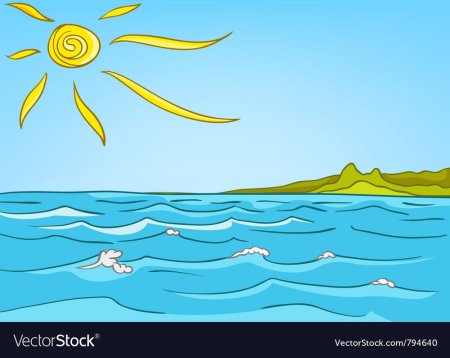 Волны и дети на море мультяшные