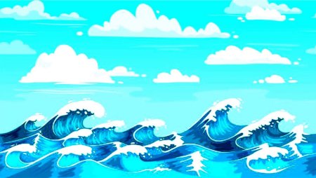 Волны на море из мультика