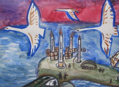 Космодром Байконур живопись