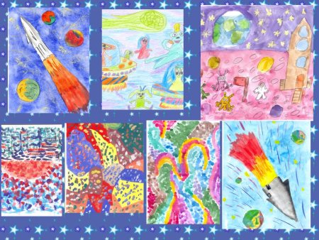 Рисование космодрома для детей