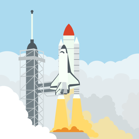 Рисование ракета на старте