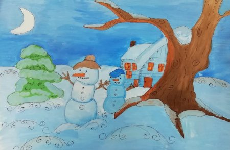 Зимний пейзаж для детей