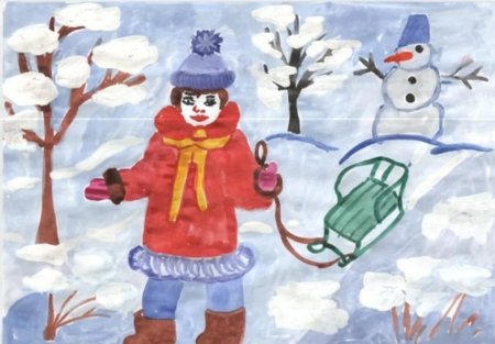 Рисунок на зимнюю тему