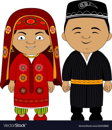 Таджикский национальный костюм вектор