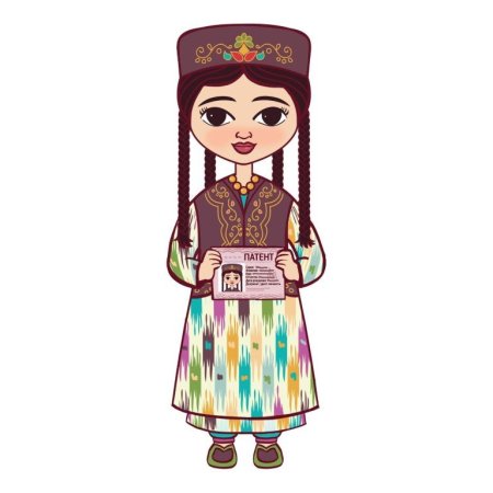 Узбекский национальный костюм рисунок