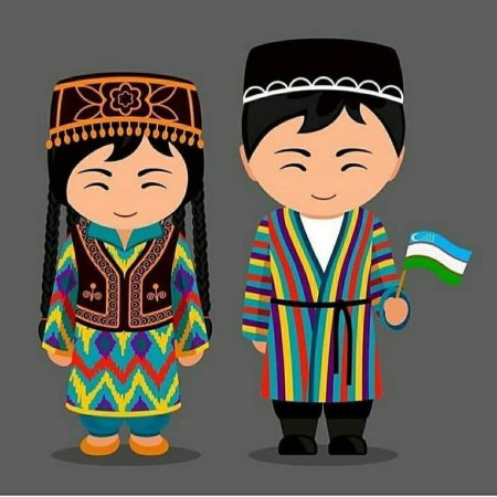 Национальный костюм Узбекистан вектор